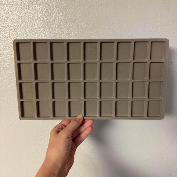 Set of 3 Jewelry Display Trays – Suede-Like Lined Compartment Organizers - Picture 5 of 7